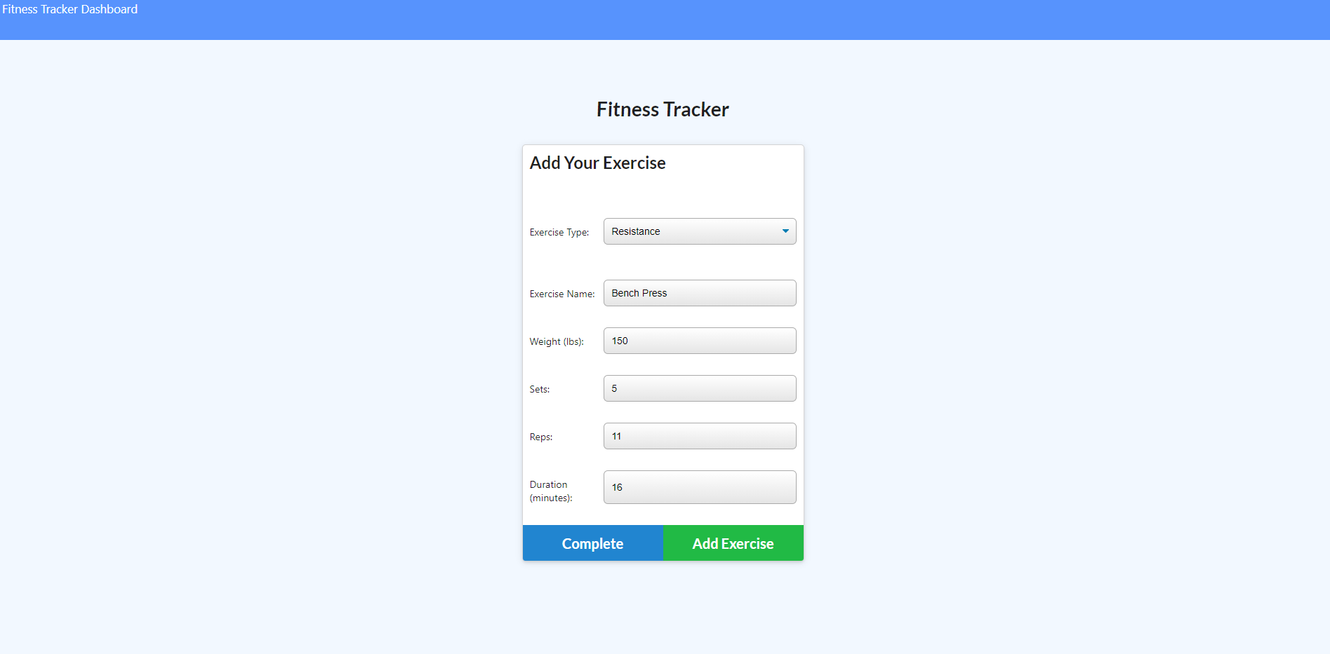 Workout Tracker app
